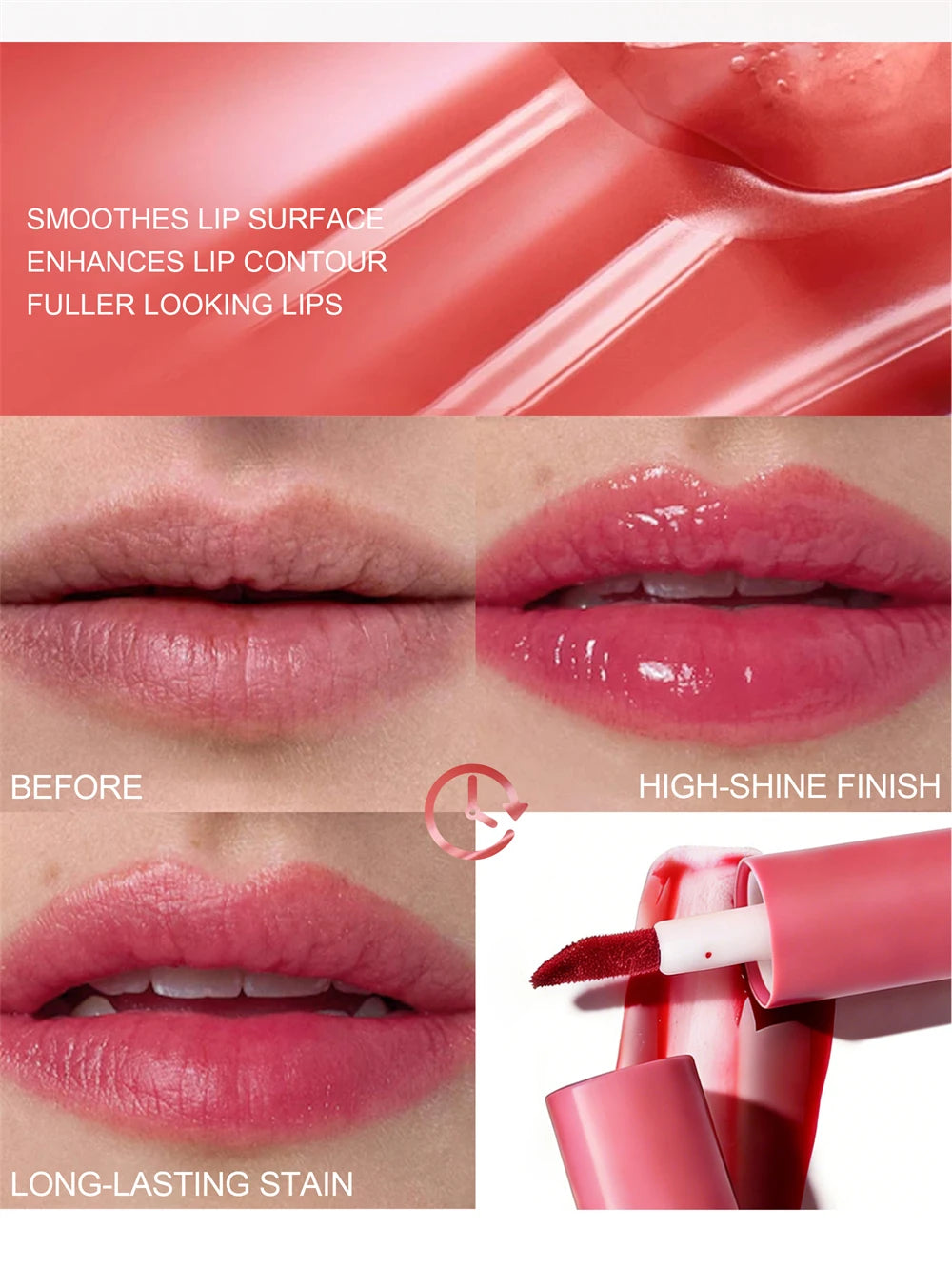5 Colors Long-lasting Lip Dyeing Waterproof High Pigmented Lightening Textures Moisturizing Non-stick Cup Lip Tint Stain Makeup