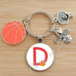 Basketball Initials A-Z, Basketball Lover  Gift Jewelry Jewelry Gift Keychain