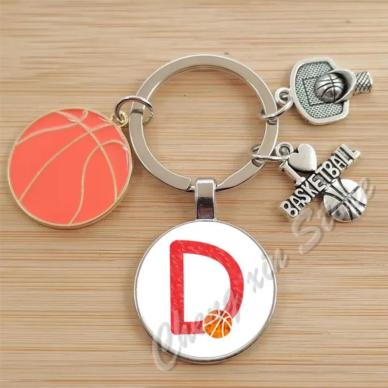 Basketball Initials A-Z, Basketball Lover  Gift Jewelry Jewelry Gift Keychain
