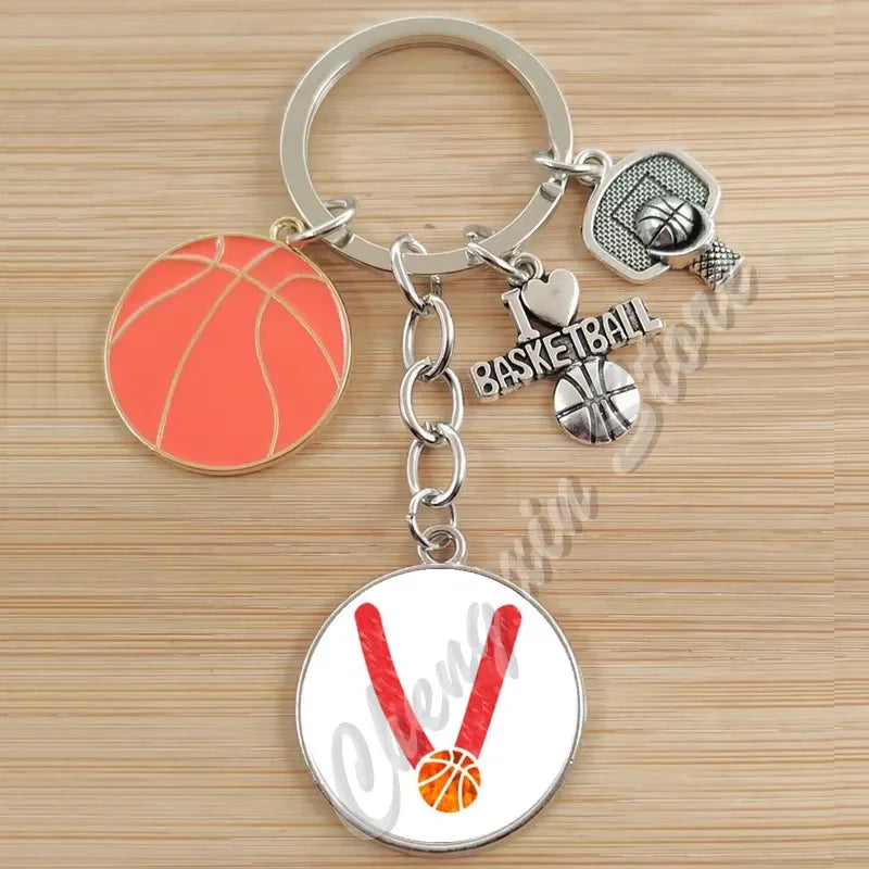 Basketball Initials A-Z, Basketball Lover  Gift Jewelry Jewelry Gift Keychain