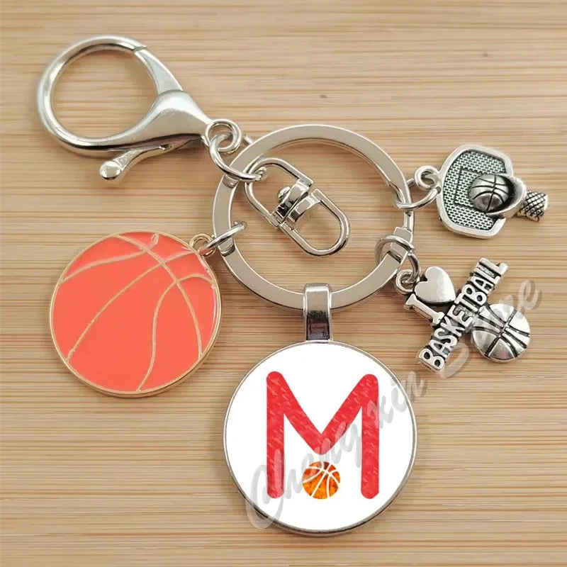 Basketball Initials A-Z, Basketball Lover  Gift Jewelry Jewelry Gift Keychain