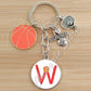 Basketball Initials A-Z, Basketball Lover  Gift Jewelry Jewelry Gift Keychain