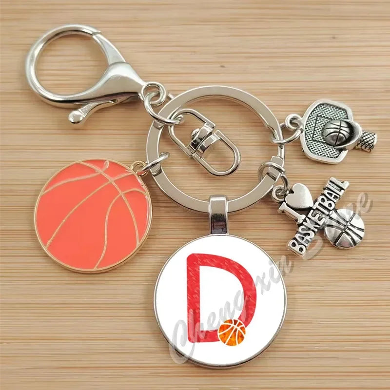 Basketball Initials A-Z, Basketball Lover  Gift Jewelry Jewelry Gift Keychain