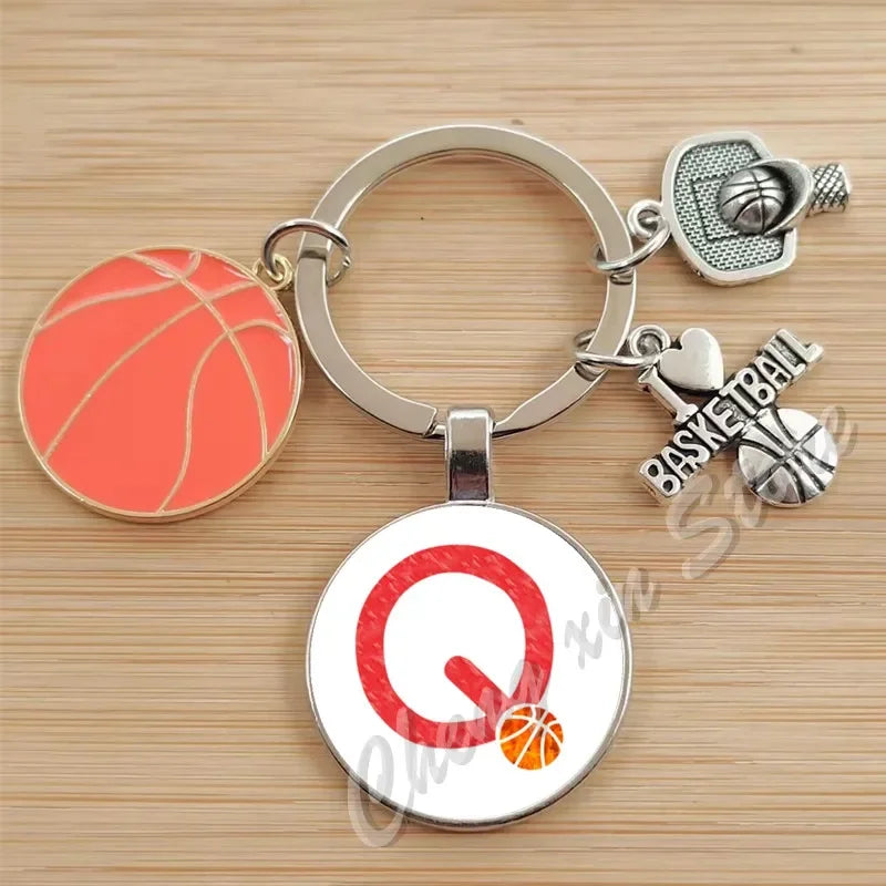 Basketball Initials A-Z, Basketball Lover  Gift Jewelry Jewelry Gift Keychain