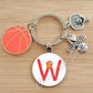 Basketball Initials A-Z, Basketball Lover  Gift Jewelry Jewelry Gift Keychain