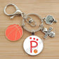 Basketball Initials A-Z, Basketball Lover  Gift Jewelry Jewelry Gift Keychain