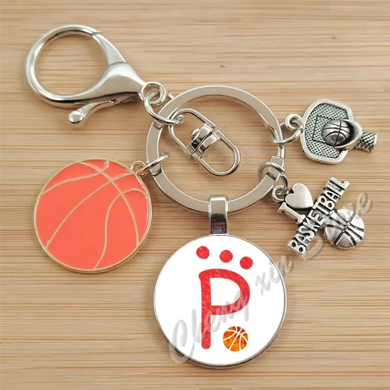 Basketball Initials A-Z, Basketball Lover  Gift Jewelry Jewelry Gift Keychain