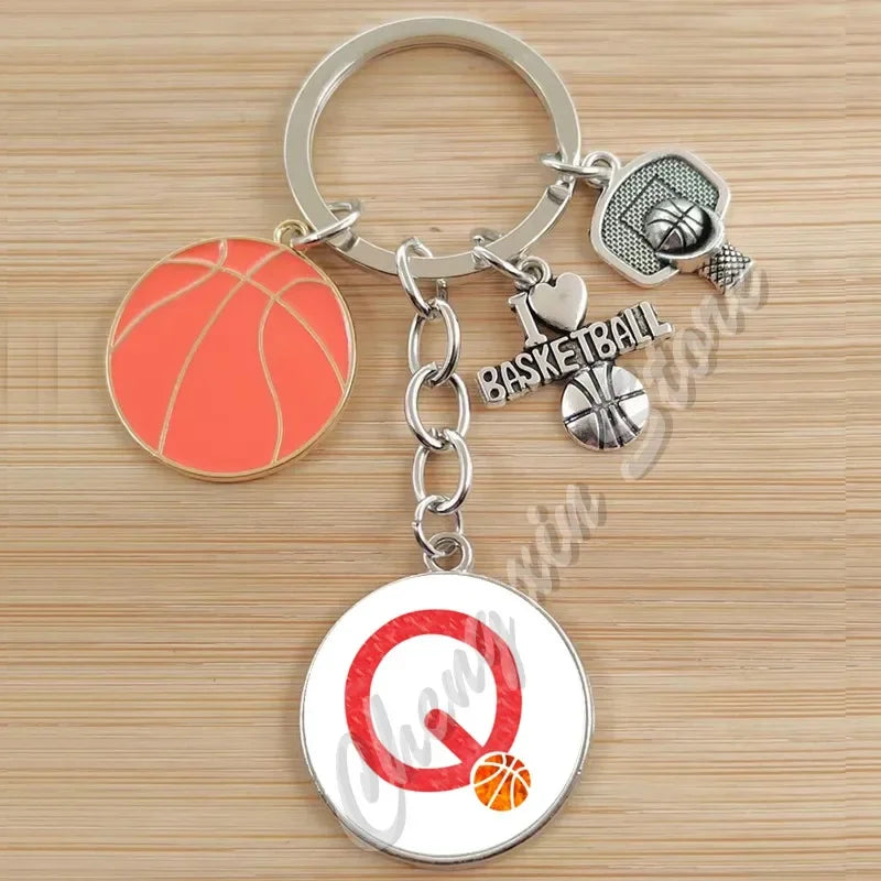 Basketball Initials A-Z, Basketball Lover  Gift Jewelry Jewelry Gift Keychain
