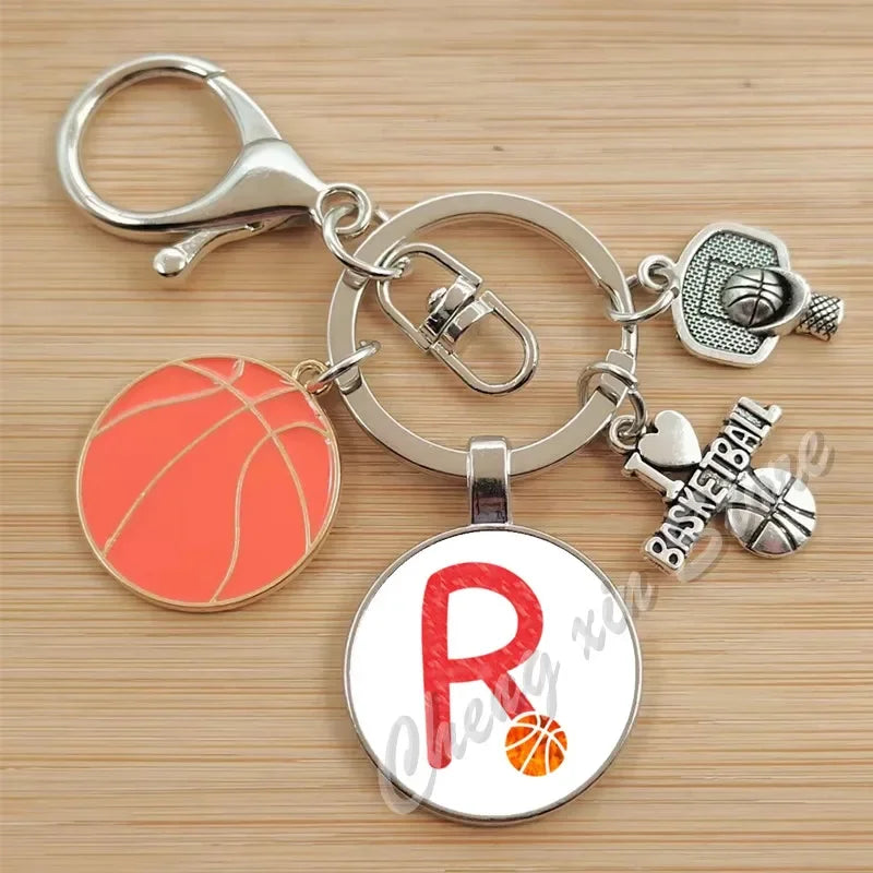 Basketball Initials A-Z, Basketball Lover  Gift Jewelry Jewelry Gift Keychain