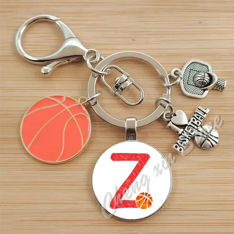 Basketball Initials A-Z, Basketball Lover  Gift Jewelry Jewelry Gift Keychain