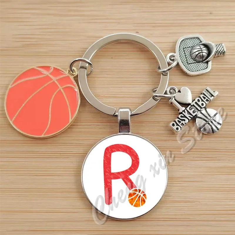 Basketball Initials A-Z, Basketball Lover  Gift Jewelry Jewelry Gift Keychain