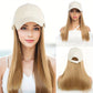 Baseball Cap With Long Straight Heat Resistant Hair 12 Inch Helmet Wig For Women Beige Faux Lace Front Hat