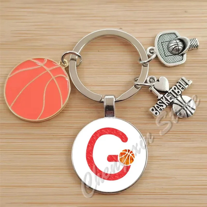 Basketball Initials A-Z, Basketball Lover  Gift Jewelry Jewelry Gift Keychain
