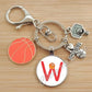 Basketball Initials A-Z, Basketball Lover  Gift Jewelry Jewelry Gift Keychain