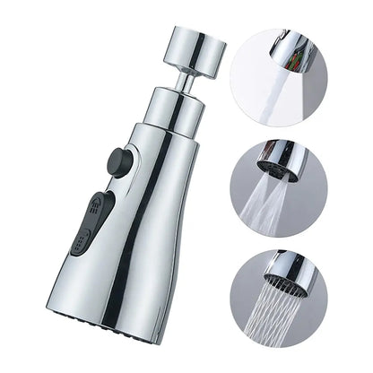 3 In 1 Kitchen Faucet Extender Universal 360° Rotate Pull Out Kitchen Tap Multi-mode Strong Flushing Booster Kitchen Accessories
