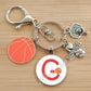 Basketball Initials A-Z, Basketball Lover  Gift Jewelry Jewelry Gift Keychain
