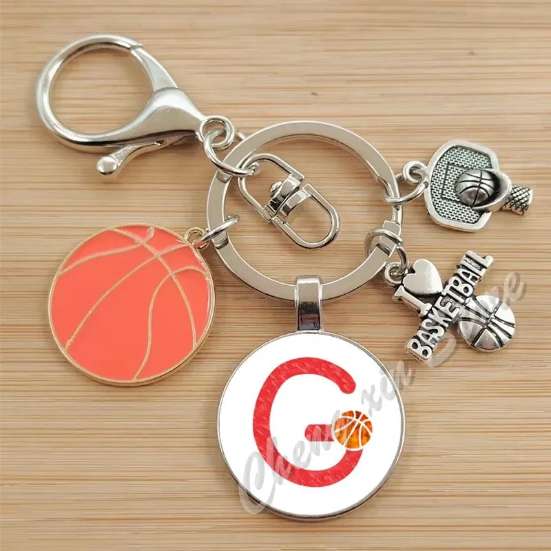 Basketball Initials A-Z, Basketball Lover  Gift Jewelry Jewelry Gift Keychain