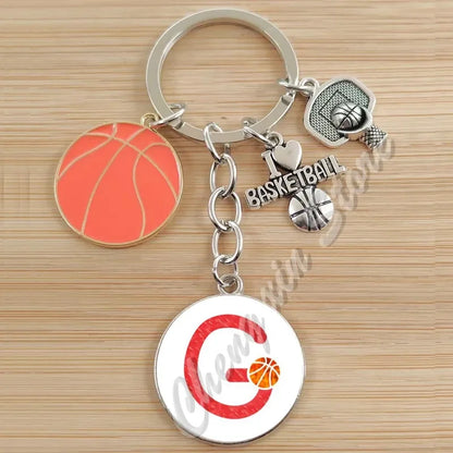 Basketball Initials A-Z, Basketball Lover  Gift Jewelry Jewelry Gift Keychain