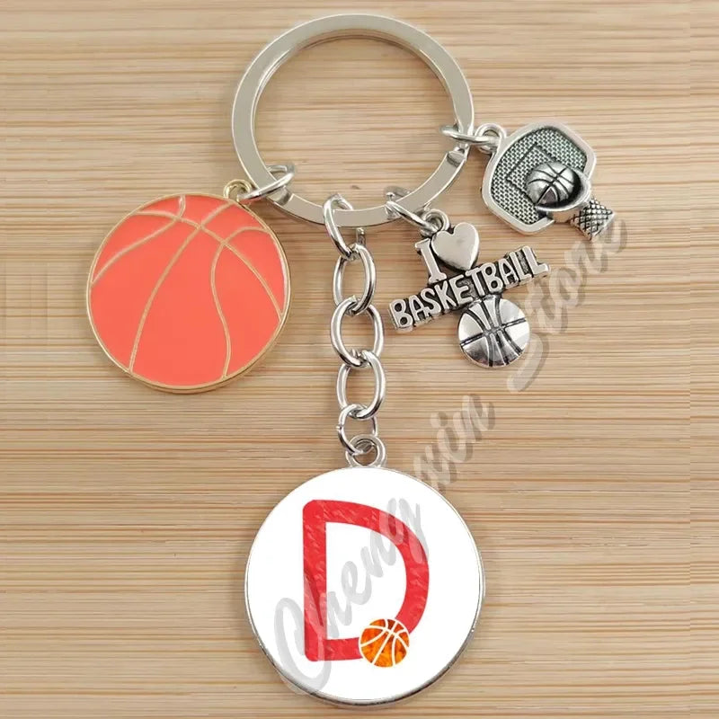 Basketball Initials A-Z, Basketball Lover  Gift Jewelry Jewelry Gift Keychain