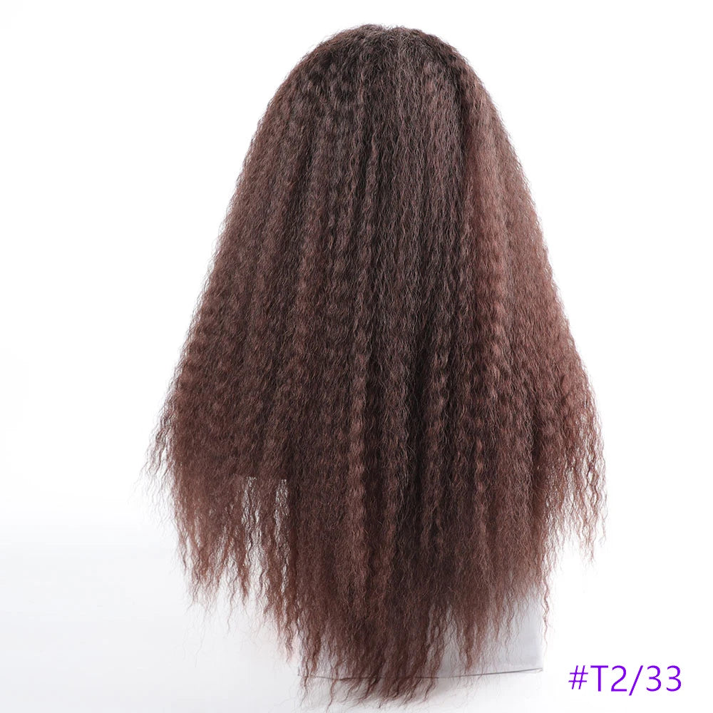 Long Puffy Kinky Curly Synthetic Wigs for Women Black Brown Blonde Synthetic Curly Hair Wigs 20 Inch Curly Synthetic Hair Wigs