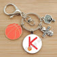 Basketball Initials A-Z, Basketball Lover  Gift Jewelry Jewelry Gift Keychain