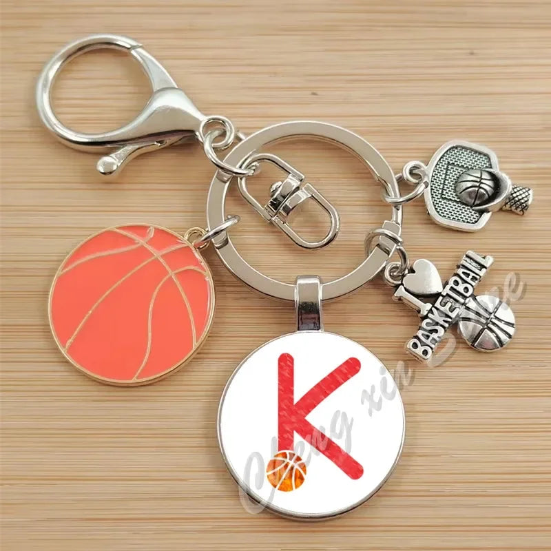 Basketball Initials A-Z, Basketball Lover  Gift Jewelry Jewelry Gift Keychain