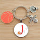 Basketball Initials A-Z, Basketball Lover  Gift Jewelry Jewelry Gift Keychain