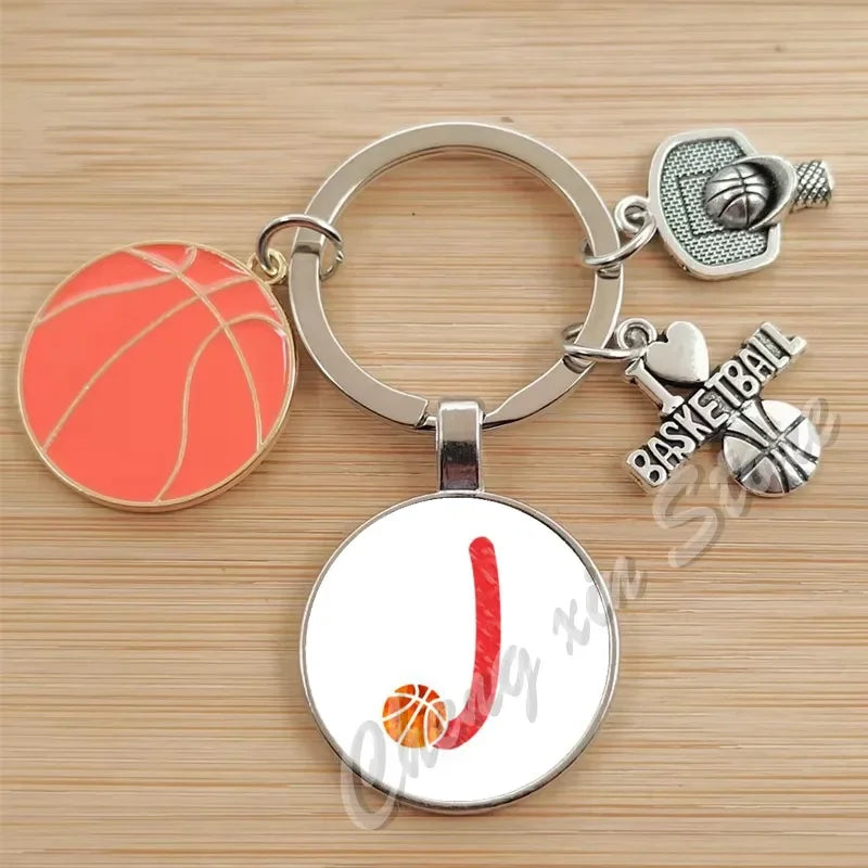 Basketball Initials A-Z, Basketball Lover  Gift Jewelry Jewelry Gift Keychain