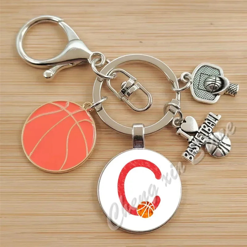 Basketball Initials A-Z, Basketball Lover  Gift Jewelry Jewelry Gift Keychain