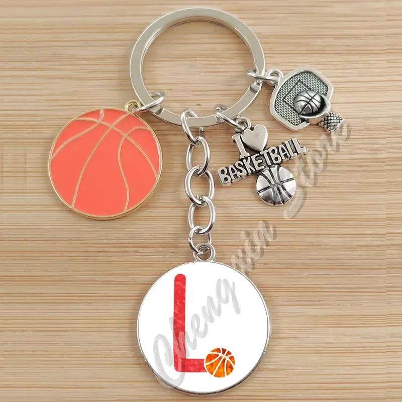 Basketball Initials A-Z, Basketball Lover  Gift Jewelry Jewelry Gift Keychain