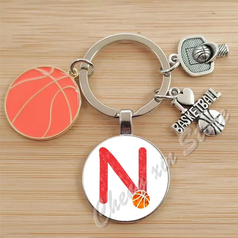 Basketball Initials A-Z, Basketball Lover  Gift Jewelry Jewelry Gift Keychain