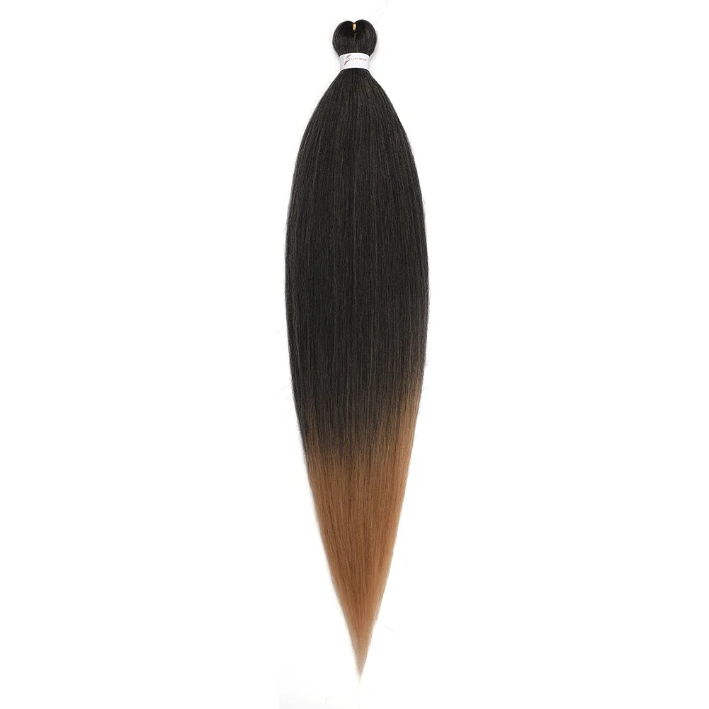 36Inch Pre-stretched Braids Hair Professional Itch Free Hot Water Setting Synthetic Fiber Ombre Yaki  Braid Hair Extensions