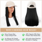 Baseball Cap With Long Straight Heat Resistant Hair 12 Inch Helmet Wig For Women Beige Faux Lace Front Hat