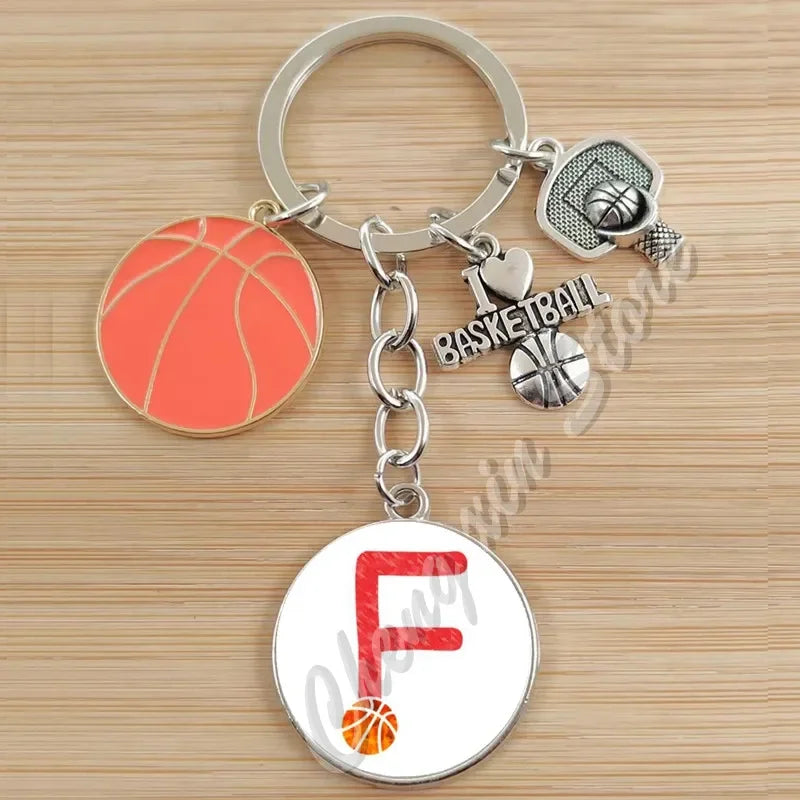 Basketball Initials A-Z, Basketball Lover  Gift Jewelry Jewelry Gift Keychain