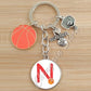 Basketball Initials A-Z, Basketball Lover  Gift Jewelry Jewelry Gift Keychain