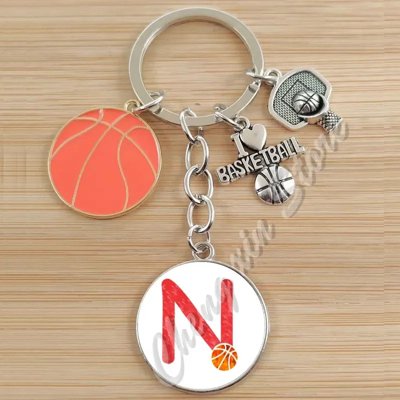 Basketball Initials A-Z, Basketball Lover  Gift Jewelry Jewelry Gift Keychain