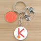 Basketball Initials A-Z, Basketball Lover  Gift Jewelry Jewelry Gift Keychain