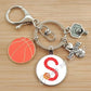 Basketball Initials A-Z, Basketball Lover  Gift Jewelry Jewelry Gift Keychain